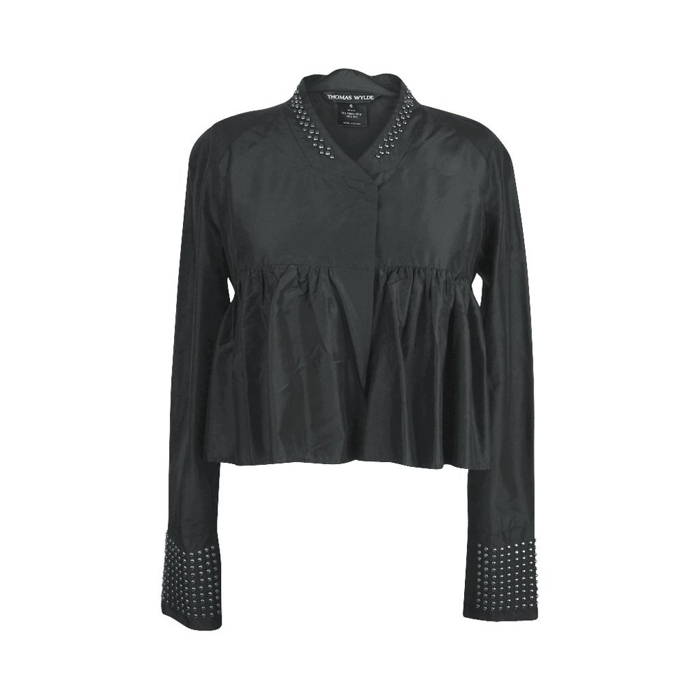 Thomas Wylde Jacket Empire Waist Ruffled Silk Studs Silk 6 New